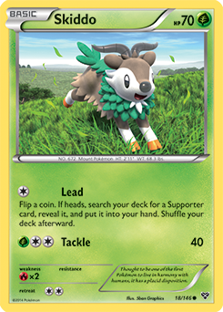 Common Pokémon card Skiddo 18/146 from X&Y expansion