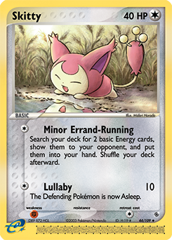 Carte Pokémon Skitty 44/109 de la série Ex Rubis & Saphir en vente au meilleur prix