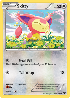 Common Pokémon card Skitty 104/146 from X&Y expansion