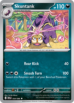Uncommon Pokémon card Skuntank 54/86 from Chaos Rising expansion