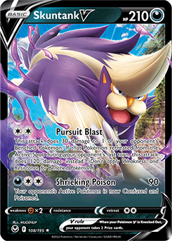 Skuntank V 108/195 Pokémon card from Silver Tempest for sale at best price