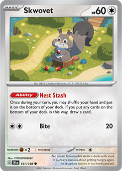 Common Pokémon card Skwovet 151/198 from Scarlet & Violet expansion
