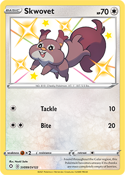 Shining Pokémon Pokémon card Skwovet SV099/SV122 from Shining Fates expansion
