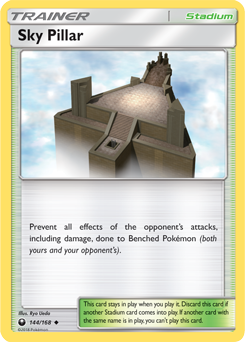 Uncommon Pokémon card Sky Pillar 144/168 from Celestial Storm expansion