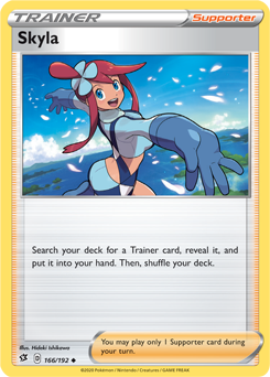 Uncommon Pokémon card Skyla 166/192 from Rebel Clash expansion
