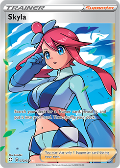 Full Art Trainer Pokémon card Skyla 072/072 from Shining Fates expansion