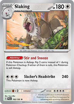 Rare Pokémon card Slaking 162/193 from Paldea Evolved expansion