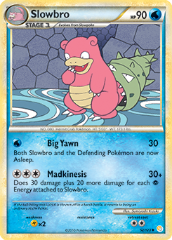 Uncommon Pokémon card Slowbro 52/123 from HeartGold SoulSilver expansion