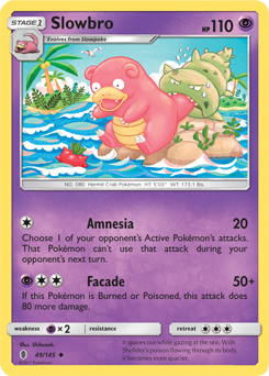 Uncommon Pokémon card Slowbro 49/145 from Guardians Rising expansion