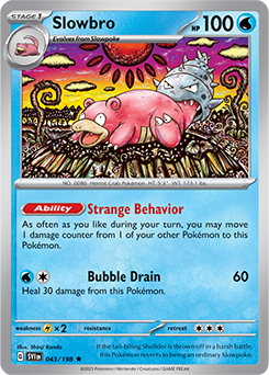 Rare Pokémon card Slowbro 043/198 from Scarlet & Violet expansion