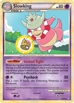 Rare Pokémon card Slowking 32/95 from Call of Legends expansion