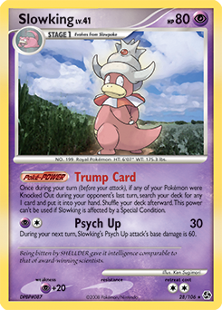 Rare Pokémon card Slowking 28/106 from Great Encounters expansion
