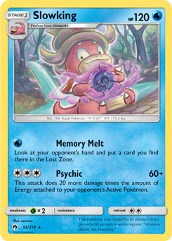 Rare Pokémon card Slowking 55/214 from Lost Thunder expansion