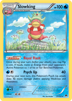 Rare holo Pokémon card Slowking 21/122 from Breakpoint expansion