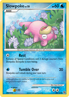 Common Pokémon card Slowpoke 82/106 from Great Encounters expansion