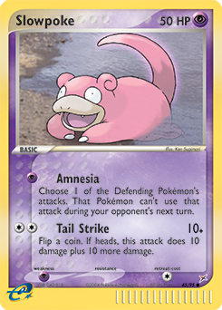 Common Pokémon card Slowpoke 45/95 from Ex Team Magma vs Team Aqua expansion