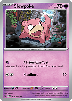 Common Pokémon card Slowpoke 29/84 from Pitch Black expansion