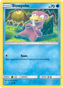 Common Pokémon card Slowpoke 54/214 from Lost Thunder expansion