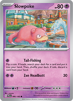 Common Pokémon card Slowpoke 085/193 from Paldea Evolved expansion