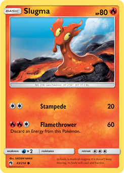 Slugma 43/214 Pokémon card from Lost Thunder for sale at best price