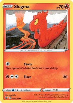 Common Pokémon card Slugma 027/185 from Vivid Voltage expansion
