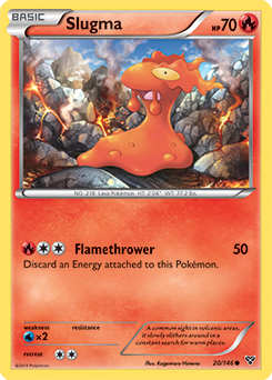 Common Pokémon card Slugma 20/146 from X&Y expansion
