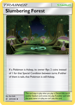 Uncommon Pokémon card Slumbering Forest 207/236 from Unified Minds expansion