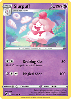 Uncommon Pokémon card Slurpuff 084/195 from Silver Tempest expansion