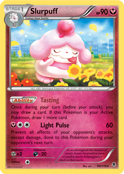 Rare holo Pokémon card Slurpuff 69/119 from Phantom Forces expansion