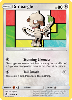 Smeargle 157/214 Pokémon card from Lost Thunder for sale at best price
