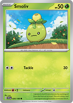 Common Pokémon card Smoliv 020/198 from Scarlet & Violet expansion