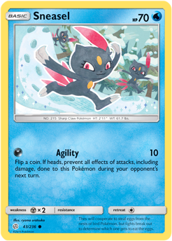 Sneasel 43/236 Pokémon card from Cosmic Eclipse for sale at best price