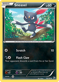 Sneasel 50/106 Pokémon card from Flashfire for sale at best price