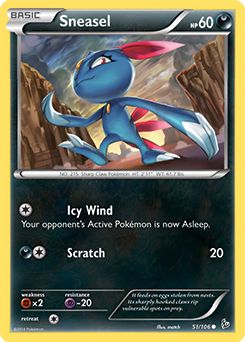 Sneasel 51/106 Pokémon card from Flashfire for sale at best price