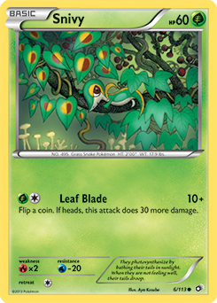 Carte Pokémon Commune Snivy 6/113 de la série Legendary Treasures