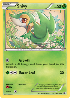 Carte Pokémon Commune Snivy RC1/RC25 de la série Legendary Treasures