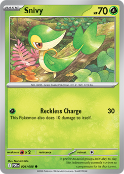 Common Pokémon card Snivy 4/88 from Perfect Order expansion
