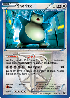 Snorlax 101/135 Pokémon card from Plasma Storm for sale at best price