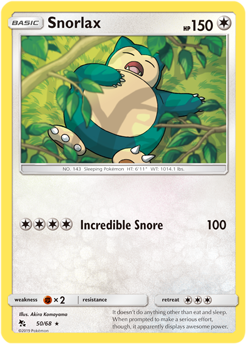 Snorlax 50/68 Pokémon card from Hidden Fates for sale at best price