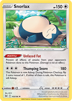 Snorlax 143/196 Pokémon card from Lost Origin for sale at best price