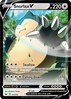 Snorlax V 141/202 Pokémon card from Sword & Shield for sale at best price