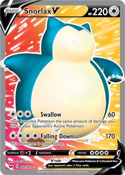 Snorlax V 197/202 Pokémon card from Sword & Shield for sale at best price