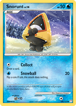 Common Pokémon card Snorunt 100/123 from Mysterious Treasures expansion