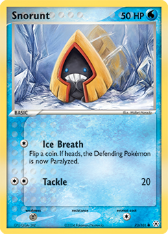 Common Pokémon card Snorunt 73/101 from Ex Hidden Legends expansion