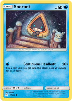 Snorunt 47/236 Pokémon card from Cosmic Eclipse for sale at best price