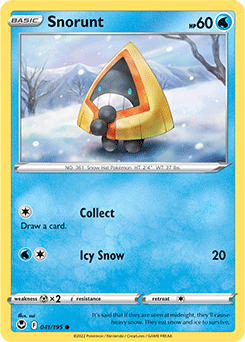 Common Pokémon card Snorunt 041/195 from Silver Tempest expansion