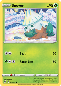 Snover 12/192 Pokémon card from Rebel Clash for sale at best price