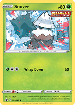 Snover 9/198 Pokémon card from Chilling Reign for sale at best price