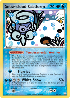 Rare Pokémon card Snow-cloud Castform 25/101 from Ex Hidden Legends expansion