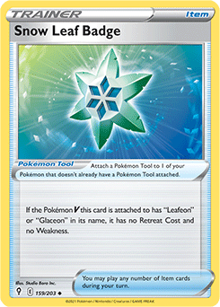 Snow Leaf Badge 159/203 Pokémon card from Evolving Skies for sale at best price
